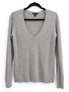 James Perse Gray V-Neck Knit Sweater